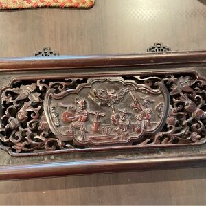 Intricately Carved Wooden Panel